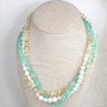 Apatite, Citrine & Pearl Three-Strand Twist Necklace
