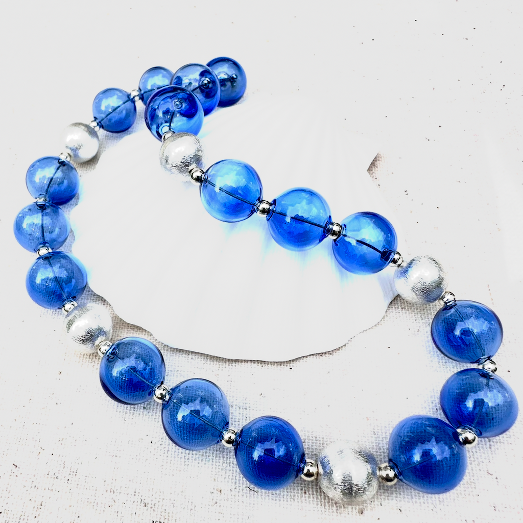 Cobalt Blue Blown Glass Necklace
