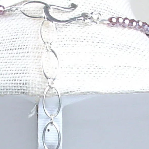 Lampwork Glass Bead Necklace in Purple & Plum