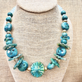 Teal Lampwork Statement Necklace